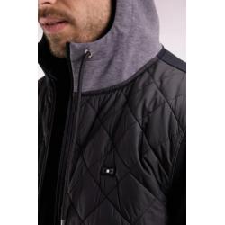 Sweatshirt zippé en interlock bimatière matelassé