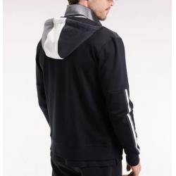 Sweatshirt zippé en interlock bimatière matelassé