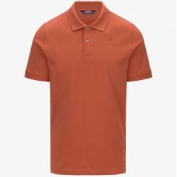 AMEDEE ORANGE SLIM PIQUE - Polo en piqué de coton stretch