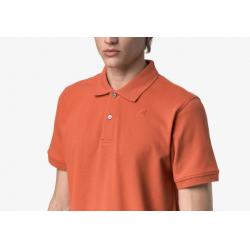 AMEDEE ORANGE SLIM PIQUE - Polo en piqué de coton stretch