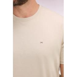 T-shirt beige à manches courtes en coton Pima coupe regular