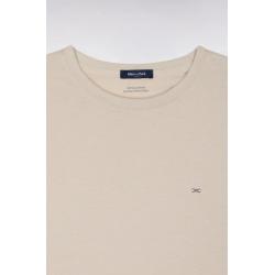 T-shirt beige à manches courtes en coton Pima coupe regular