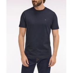 T-shirt marine à manches courtes en coton Pima brodé coupe regular