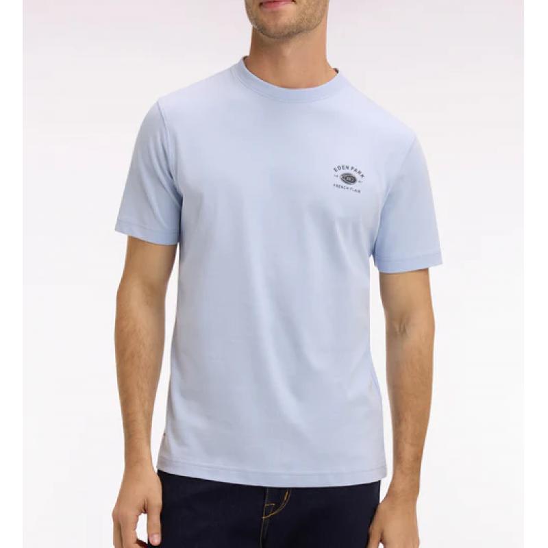 T-shirt ciel à manches courtes sérigraphié coupe regular