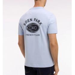 T-shirt ciel à manches courtes sérigraphié coupe regular