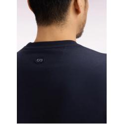 T-shirt marine à manches courtes en coton sérigraphié coupe regular