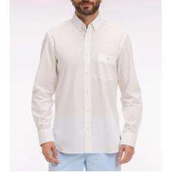 Chemise en coton blanc à coudières imprimées