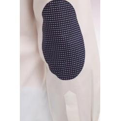 Chemise en coton blanc à coudières imprimées