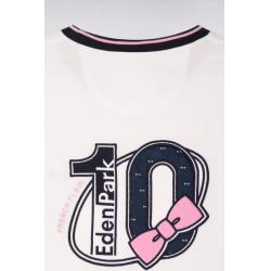 T-shirt à manches courtes en coton blanc manches marine coupe regular