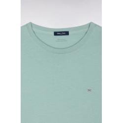 T-shirt vert d'eau à manches courtes en coton Pima coupe regular