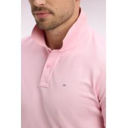 Polo rose clair à manches courtes en coton coupe regular