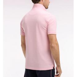 Polo rose clair à manches courtes en coton coupe regular