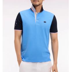 Polo bleu à manches courtes XV de France en piqué coton