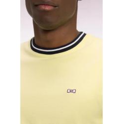 T-shirt jaune à manches courtes en coton brodé coupe regular