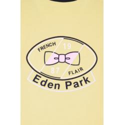 T-shirt jaune à manches courtes en coton brodé coupe regular