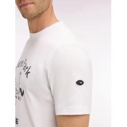 T-shirt blanc XV de France à manches courtes en coton sérigraphié coupe regular