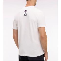 T-shirt blanc XV de France à manches courtes en coton sérigraphié coupe regular