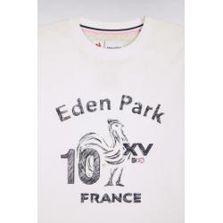 T-shirt blanc XV de France à manches courtes en coton sérigraphié coupe regular
