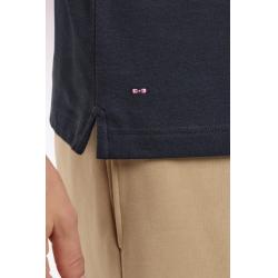 Polo marine à manches courtes en piqué coton écusson EP