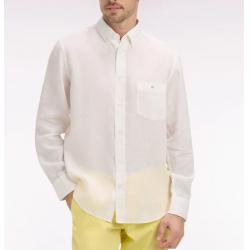 Chemise blanc en lin coupe droite