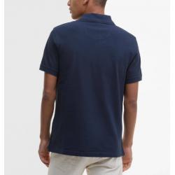 Polo marine en piqué tartan