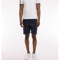 Short en molleton marine passepoils roses