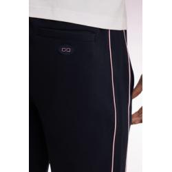 Short en molleton marine passepoils roses