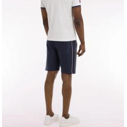 Short en molleton marine passepoils roses