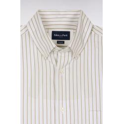 Chemise en coton pinpoint à rayures ciel coupe regular