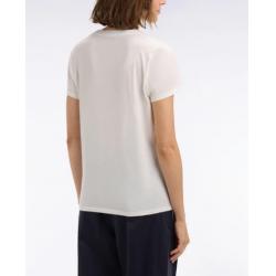 T-shirt blanc à manches courtes col V en coton Pima coupe regular