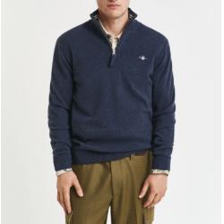 Pull à demi-zip en laine d'agneau ultra-fine