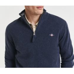 Pull à demi-zip en laine d'agneau ultra-fine