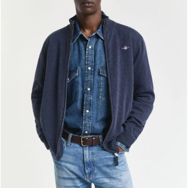 Cardigan zippé en laine d'agneau ultra-fine