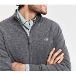 Cardigan zippé en laine d'agneau ultra-fine