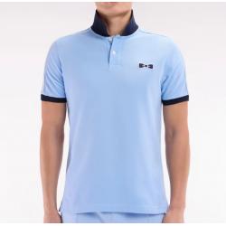 EDEN PARK - Polo à manches courtes en coton passepoil contrasté coupe droite