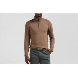 EDEN PARK - Pull col camionneur zippé en laine et coton coupe Regular