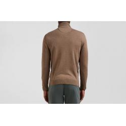 EDEN PARK - Pull col camionneur zippé en laine et coton coupe Regular