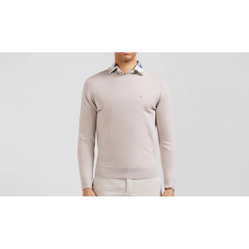 EDEN PARK - Pull col rond en laine et coton coupe Regular