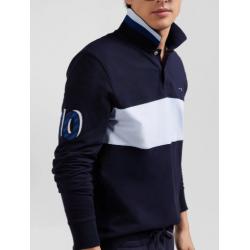 EDEN PARK - Polo manches longues en piqué coton broderie 10 manche coupe Regular