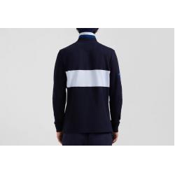 EDEN PARK - Polo manches longues en piqué coton broderie 10 manche coupe Regular