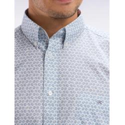 EDEN PARK - Chemise en popeline de coton à microimprimé graphique coupe droite