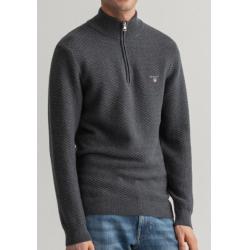 GANT - PULL DEMI ZIP AVEC MOTIF TRIANGLE TEXTURE