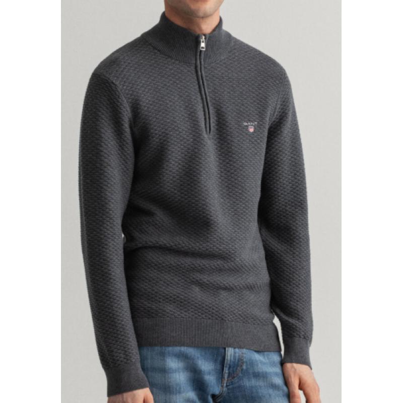 GANT - PULL DEMI ZIP AVEC MOTIF TRIANGLE TEXTURE