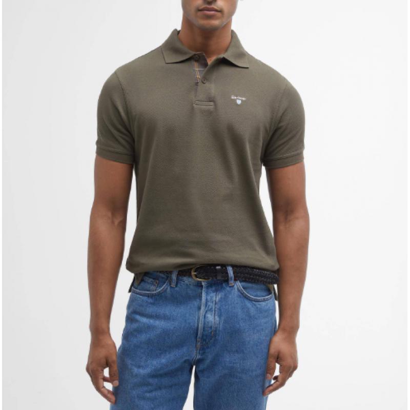 Polo en piqué tartan