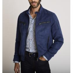 Blouson suède bleu BELLATRIX