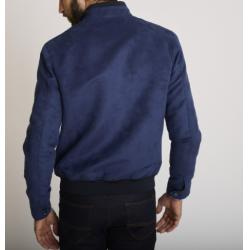 Blouson suède bleu BELLATRIX