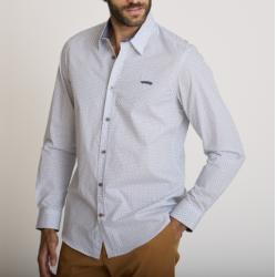 Chemise imprimée en coton bleue CHASON