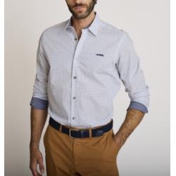 Chemise imprimée en coton bleue CHASON