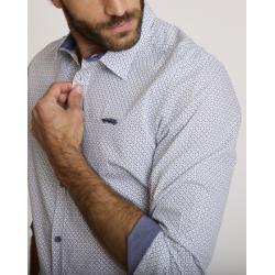 Chemise imprimée en coton bleue CHASON