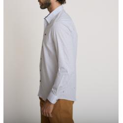 Chemise imprimée en coton bleue CHASON